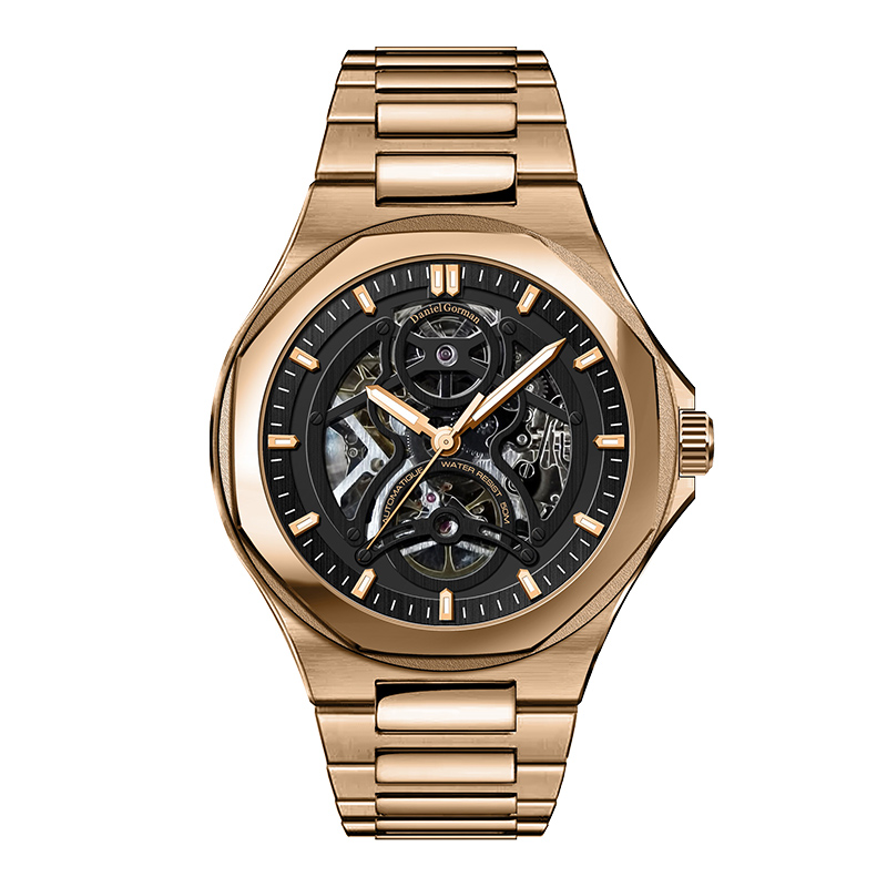 Daniel Gorman DG9111 Luxury Mechanical Hollow orologio da uomo \\\\ Waterproof Watch Leisure Luminous in acciaio inossidabile cinghia d\'acciaio orologio di lusso di lusso